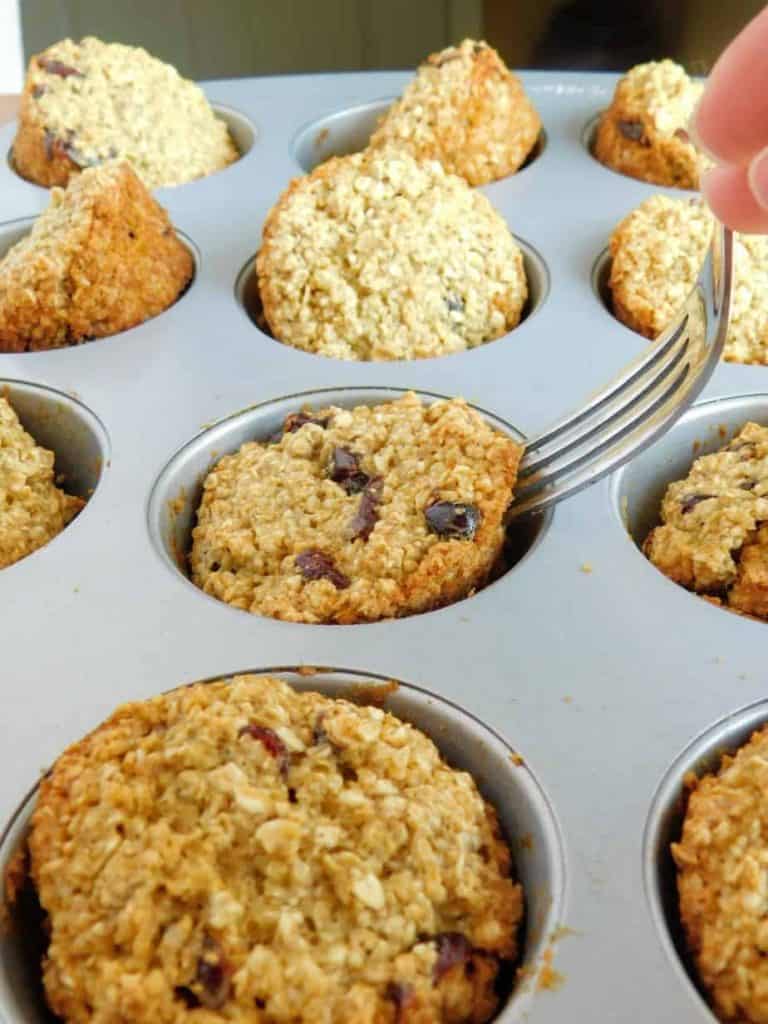 gluten fre dairy free cranberry orange muffins in the pan