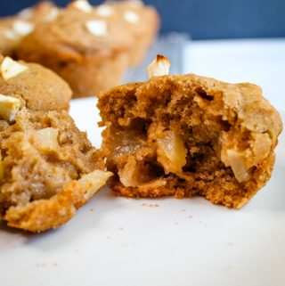 gluten free apple muffins on a serving plate