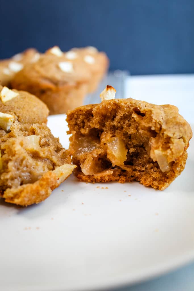 gluten free apple muffins on a serving plate