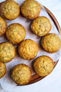 gluten free banana muffins served on a dish