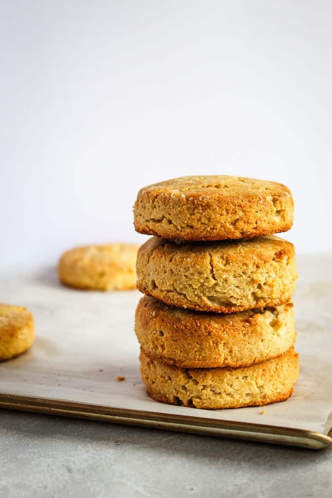 stack of almond flour biscuits grain free and low carb