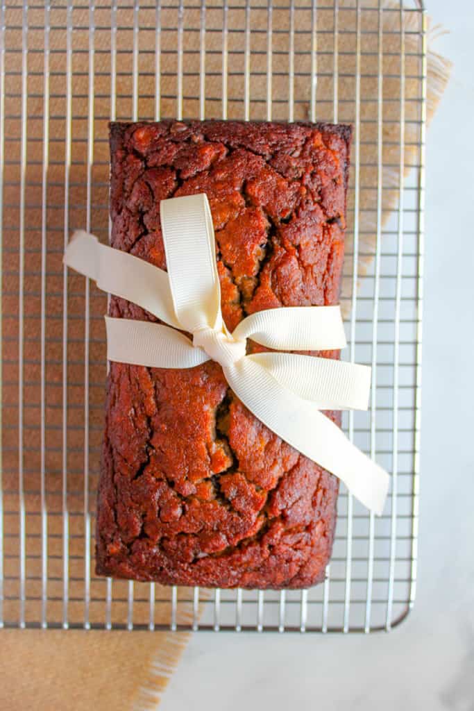 gluten free chocolate chip banana bread gift wrapped