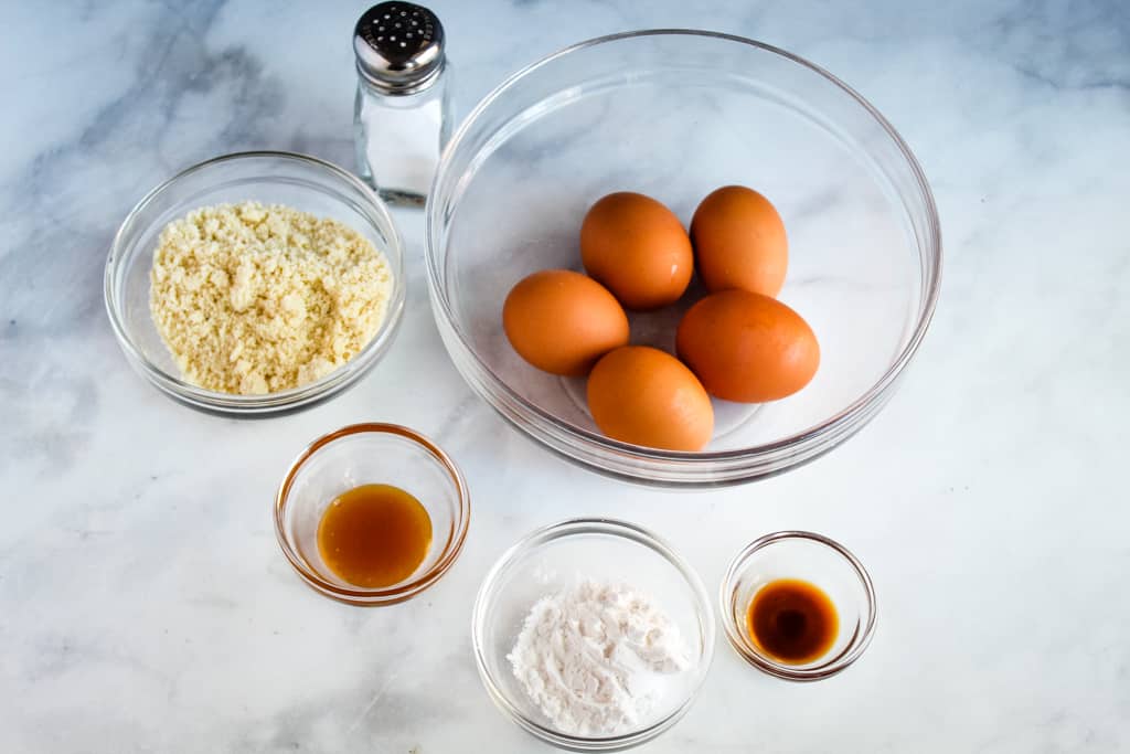 gluten free crepes ingredients on a counter