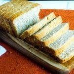 vegan sandwich bread sliced loaf on a cutting board