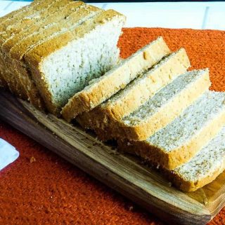 vegan sandwich bread sliced loaf on a cutting board