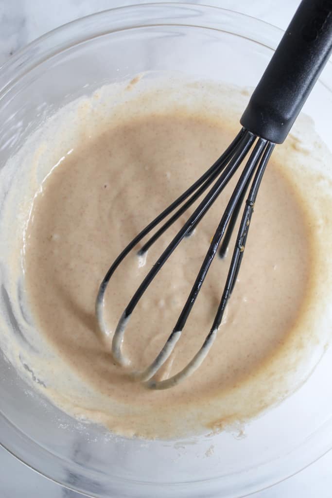rice flour pancakes batter in a bowl