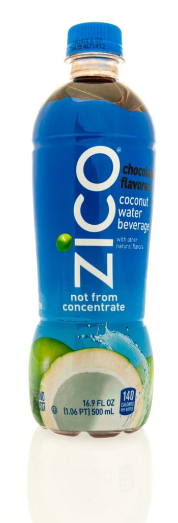 bottle of coconut water.