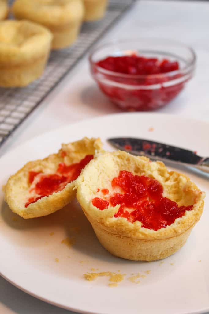 gluten free popovers with jelly on them