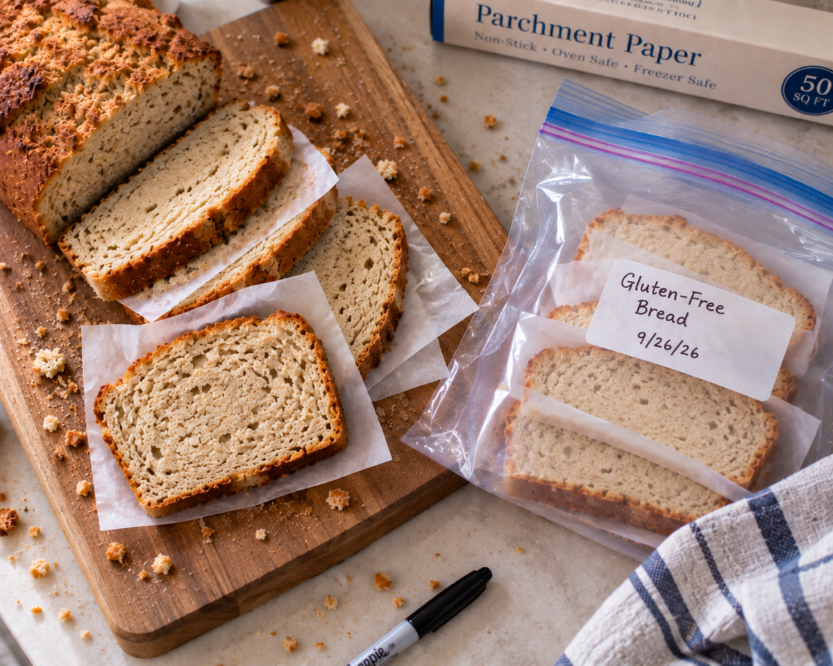 preparing gluten free bread to freeze