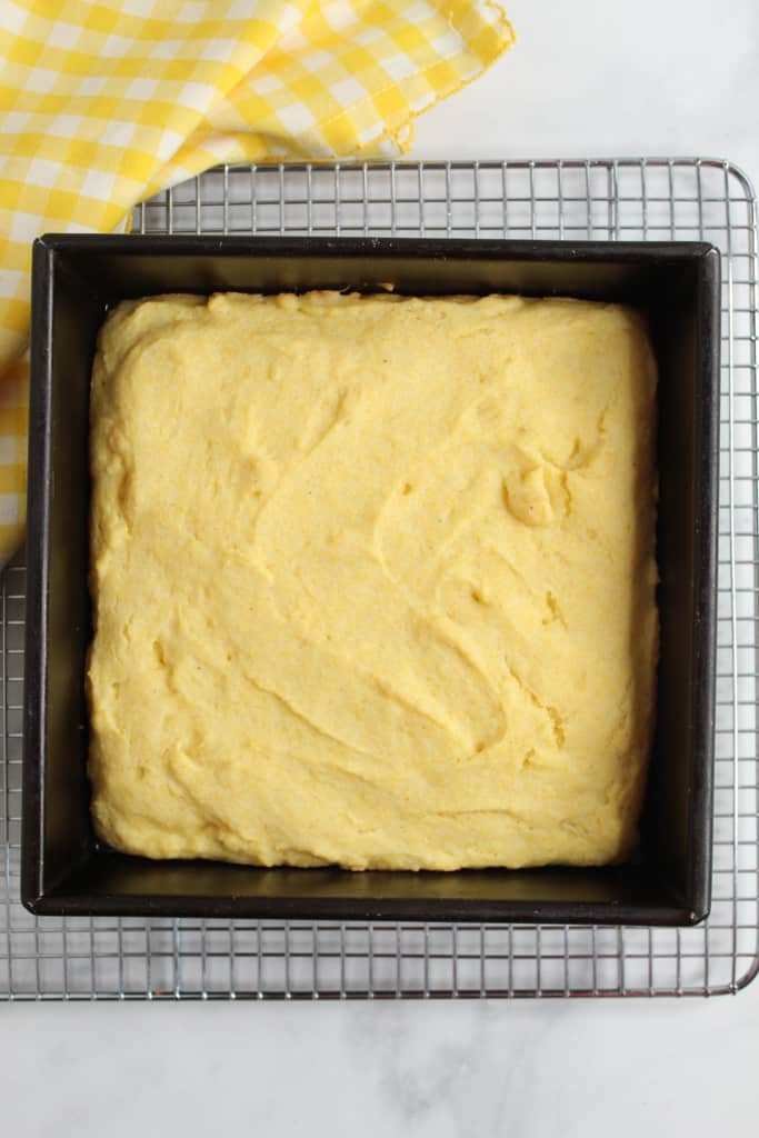 gluten free cornbread baked in a pan