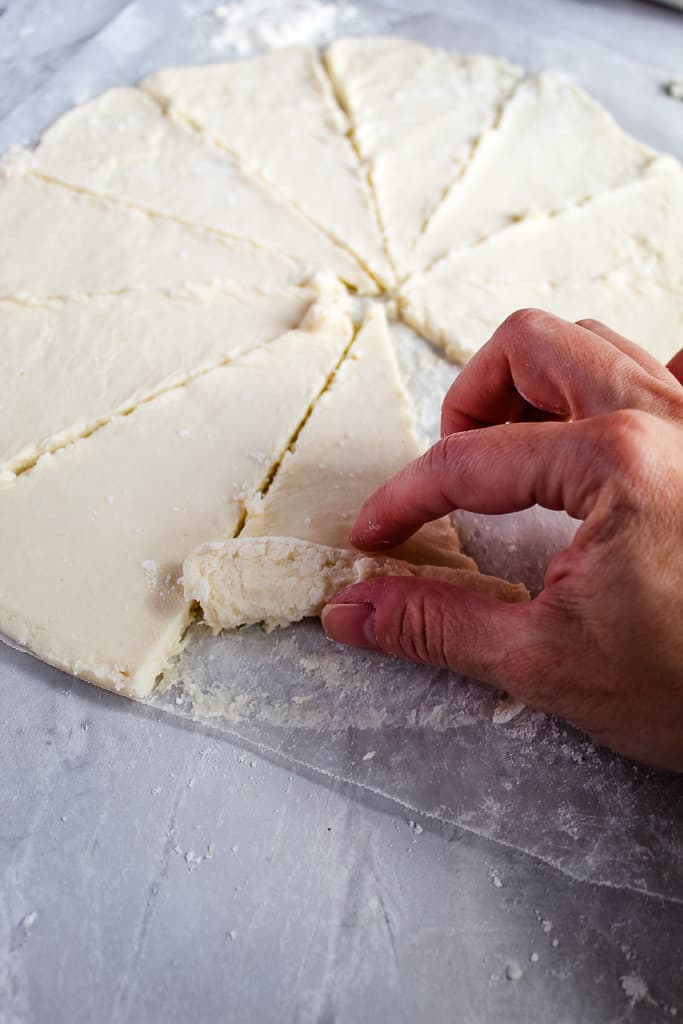 Rolling up gluten free crescent rolls