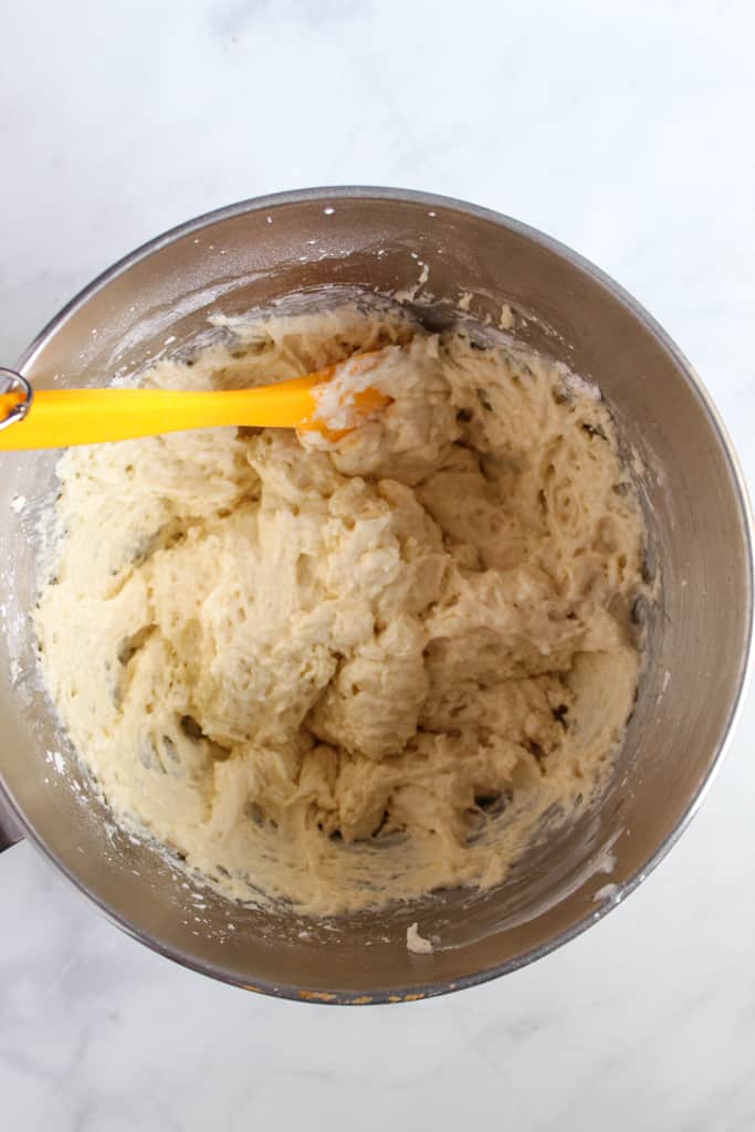 gluten free yeast rolls ready in under an hour batter in a bowl