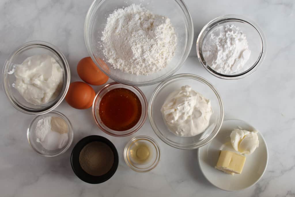 gluten free yeast rolls ready in under an hour ingredients on a white counter