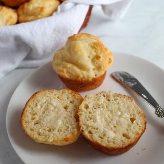 gluten free yeast rolls ready in under an hour sliced on a plate