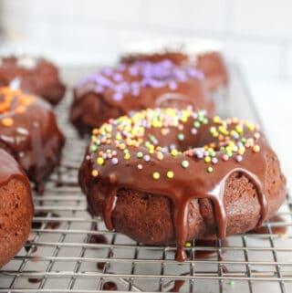 side shot of decorated donut