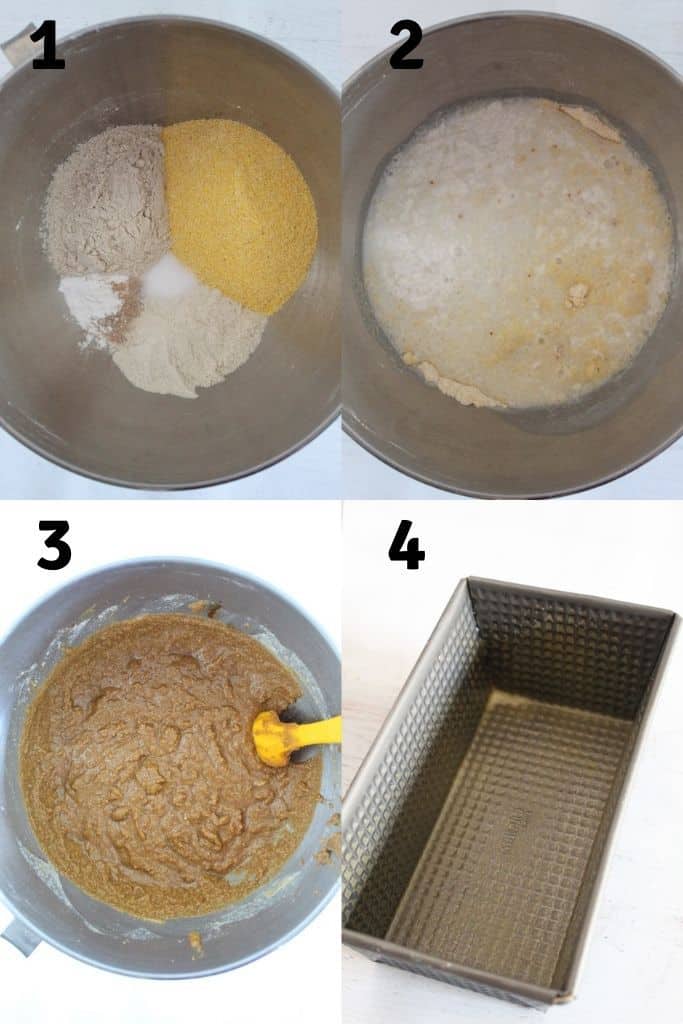 numbered steps to preparing bread