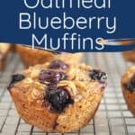 pin image for oatmeal blueberry muffins