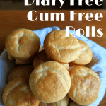 Gluten free dairy free gum free dinner rolls in a basket.