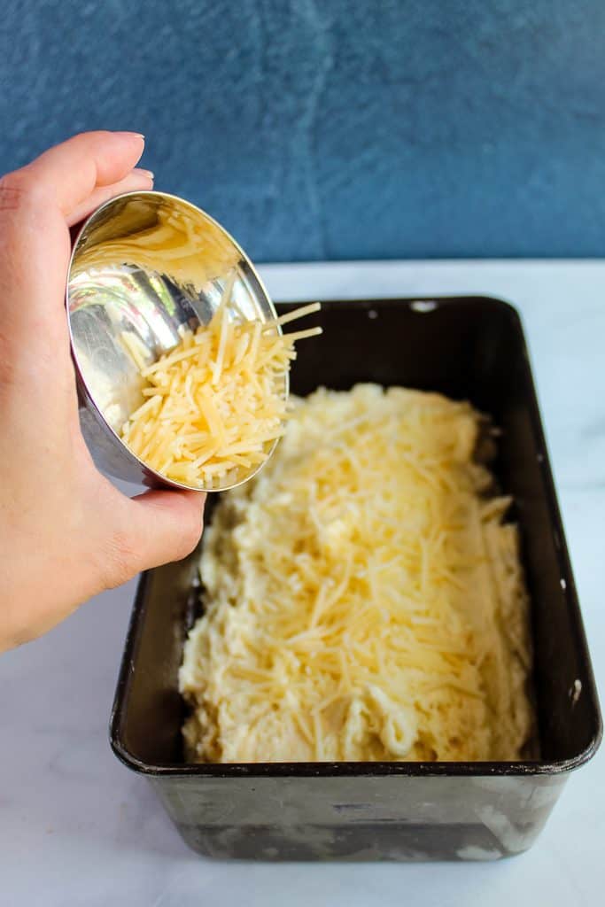 gluten free garlic bread in a baking pan