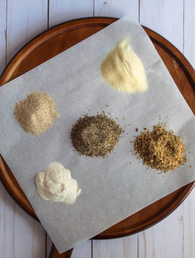 alternatives to xanthan gum and guar gum on a parchment paper.