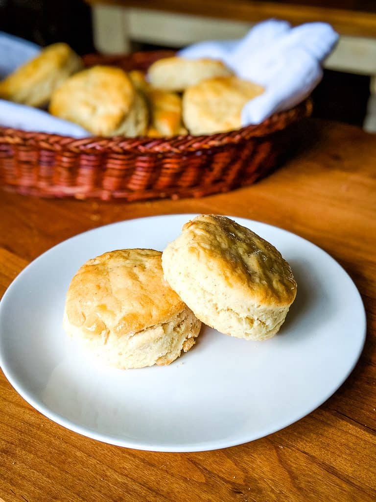 gluten free angel biscuits served on a white plate