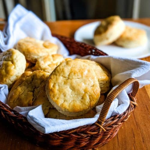 angel biscuits in a brown basket