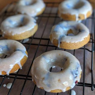 side shot of glazed donuts