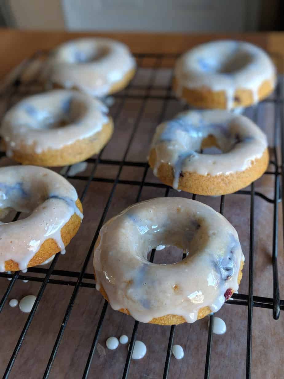 side shot of glazed donuts
