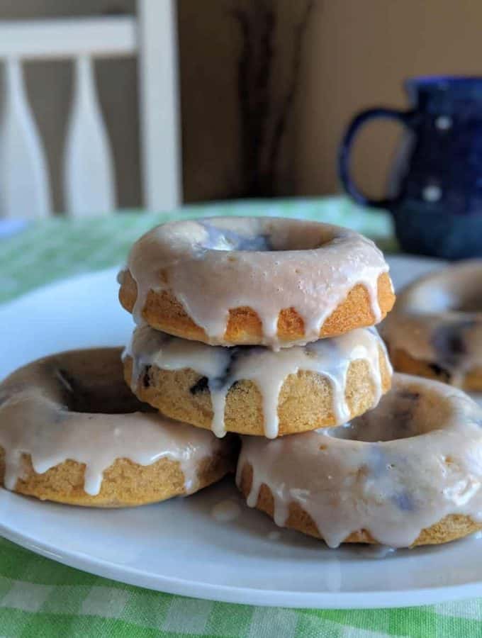 donuts stacked on a plate