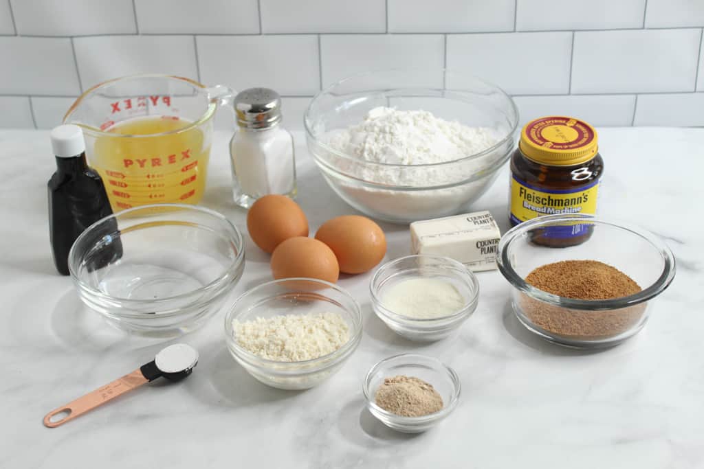 gluten free hawaiian bread ingredients on a counter