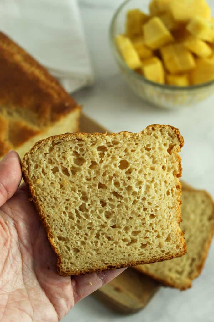 gluten free hawaiian bread one slice up close