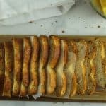 gluten free hawaiian bread sliced on a cutting board