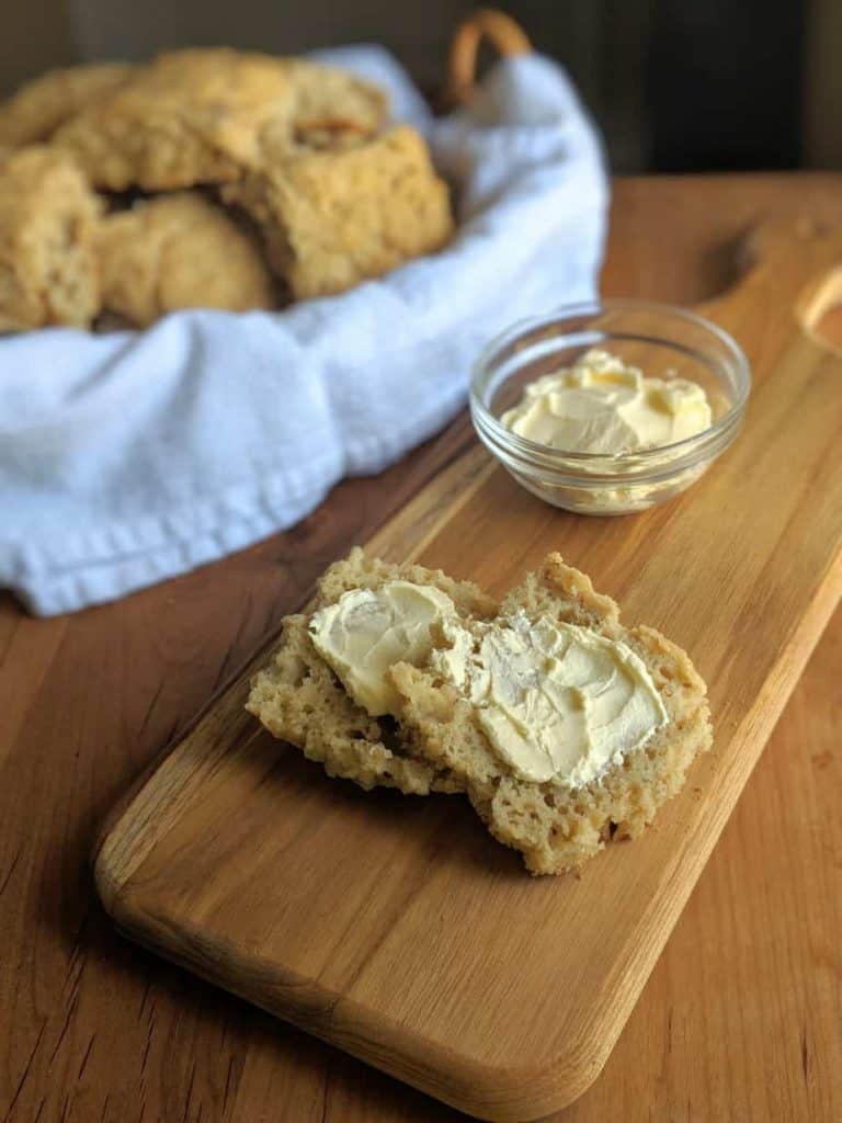 gluten free sourdough bead rolls with butter