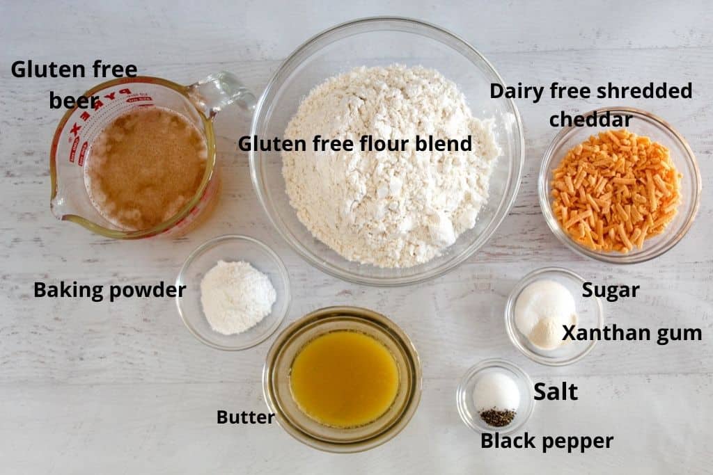 labeled ingredients on a counter