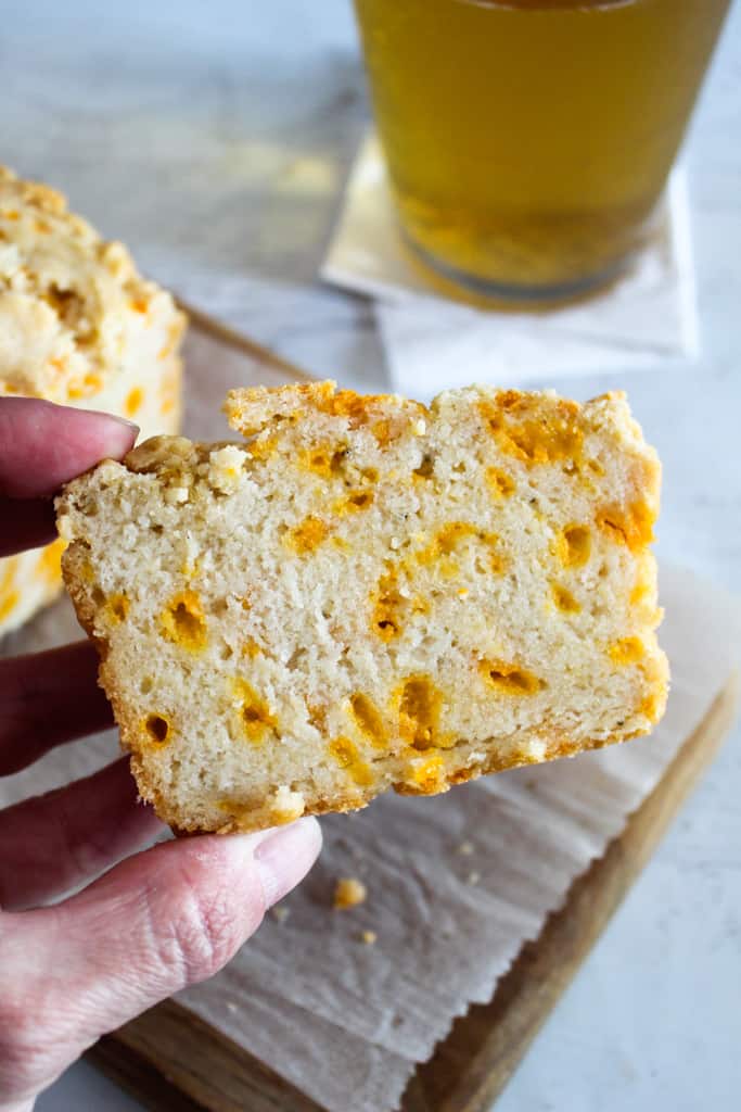 up close shot of slice of bread