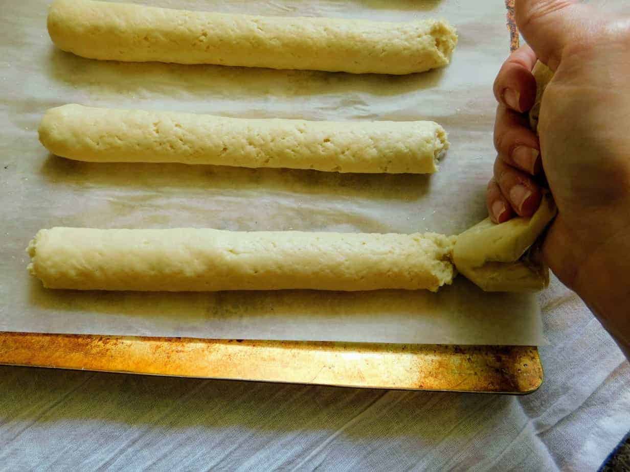 gluten free breadsticks piped