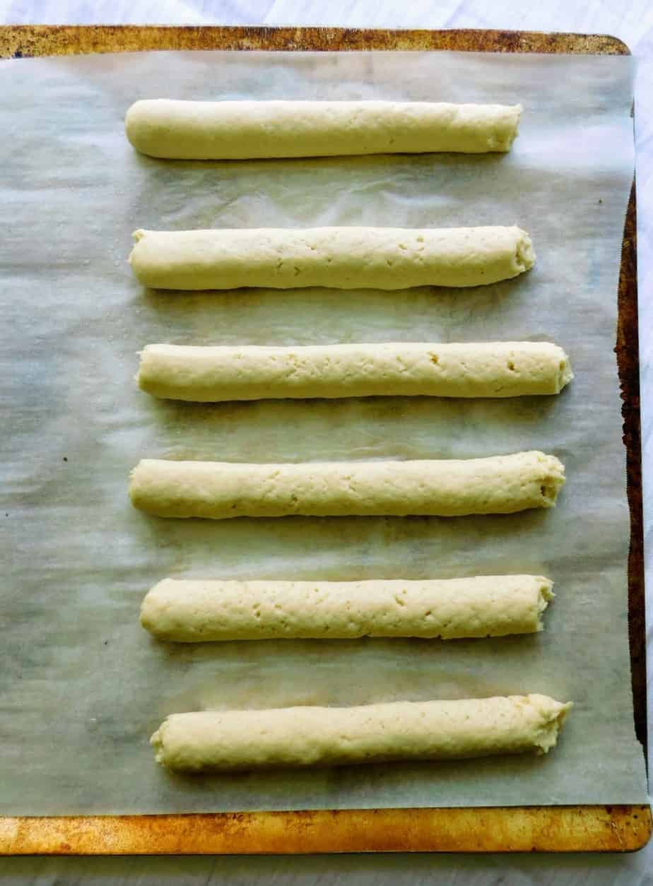 gluten free breadsticks ready to bake