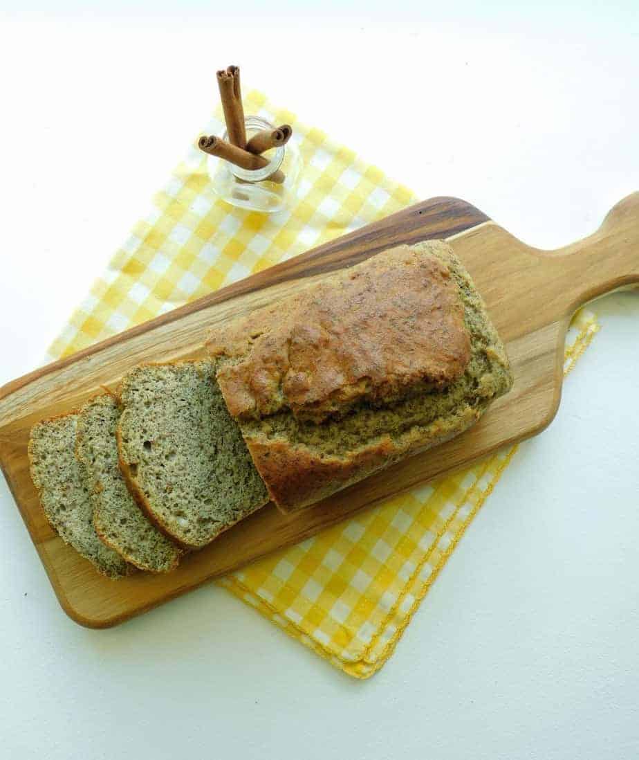 gluten free cinnamon quick bread sliced
