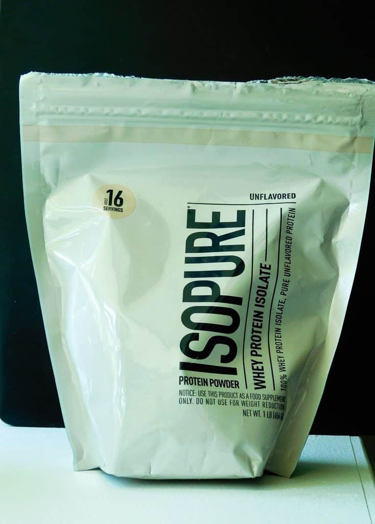 bag of isopure protein powder for baking low carb bread