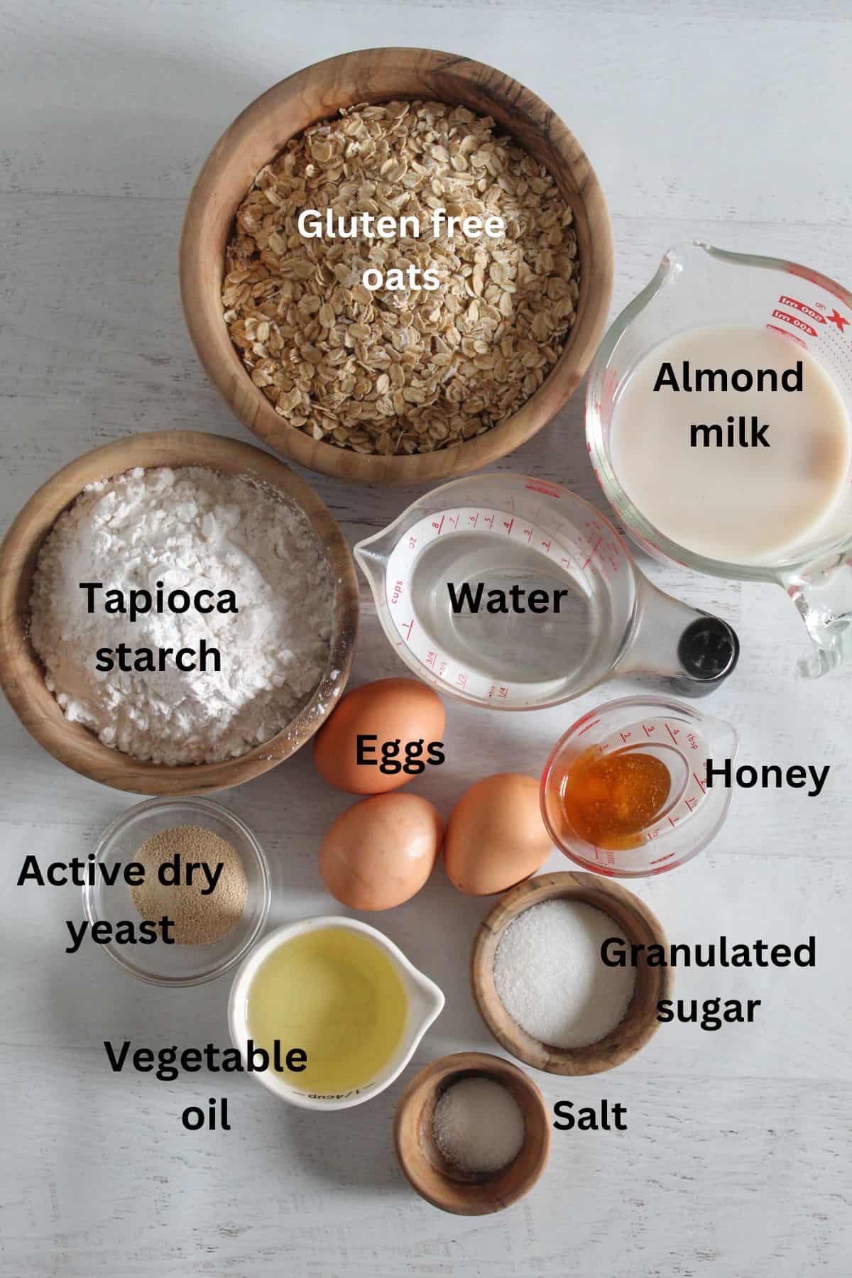labeled ingredients on a counter