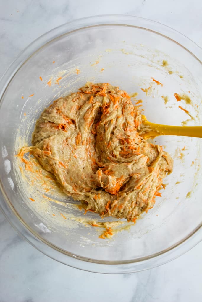 overhead shot of muffin batter