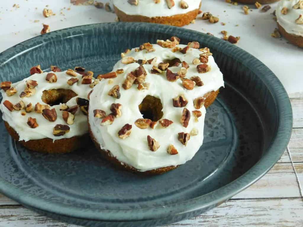 gluten free carrot cake donuts cream cheese icing