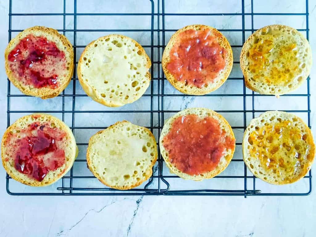 gluten free english muffins with jelly