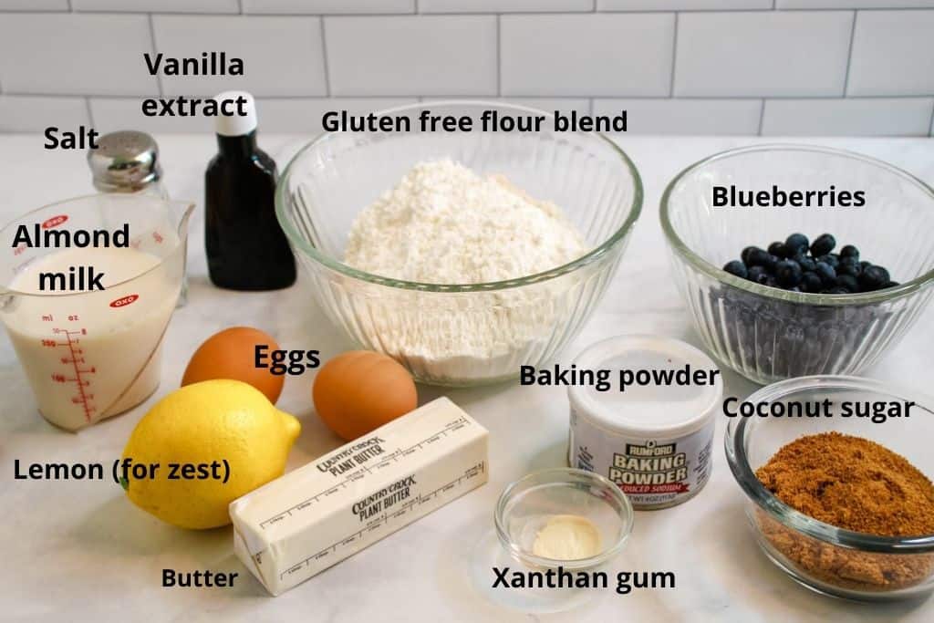 labeled ingredients picture for muffins