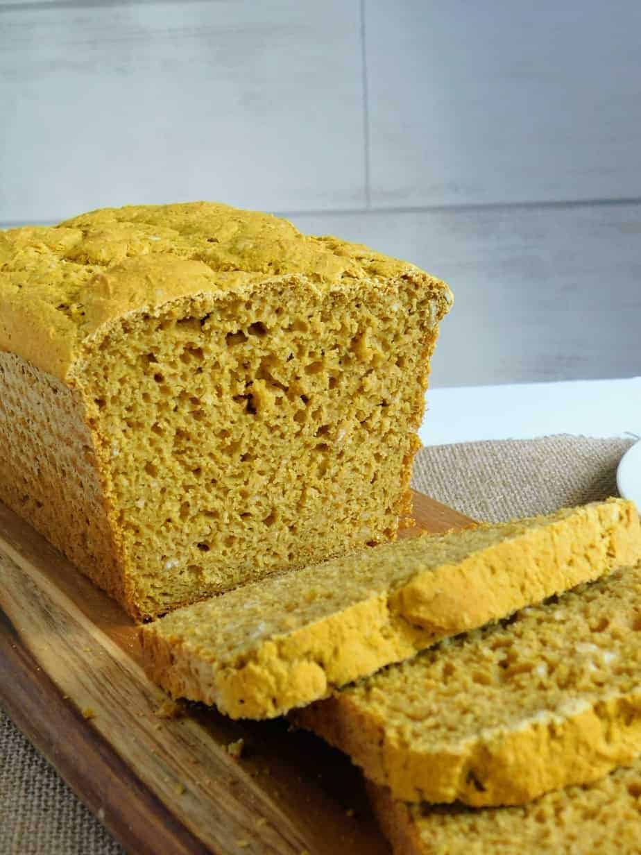 gluten free pumpkin yeast bread loaf