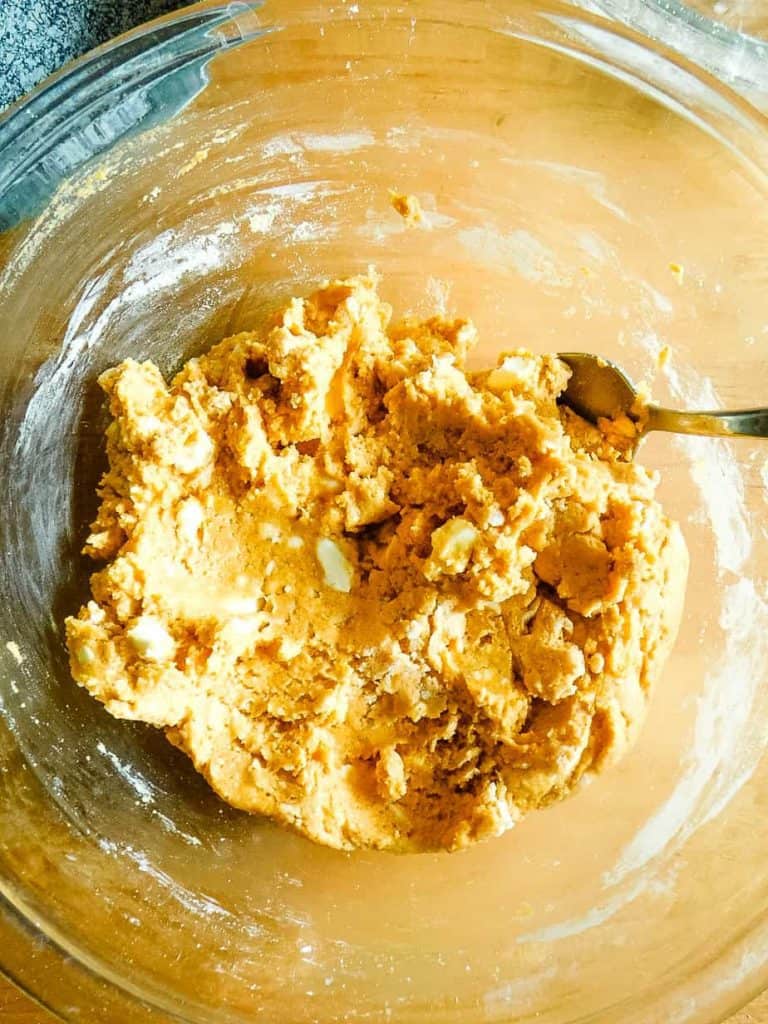 gluten free pumpkin scones dough mixed