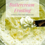 delicious gluten free buttercream frosting in a glass bowl