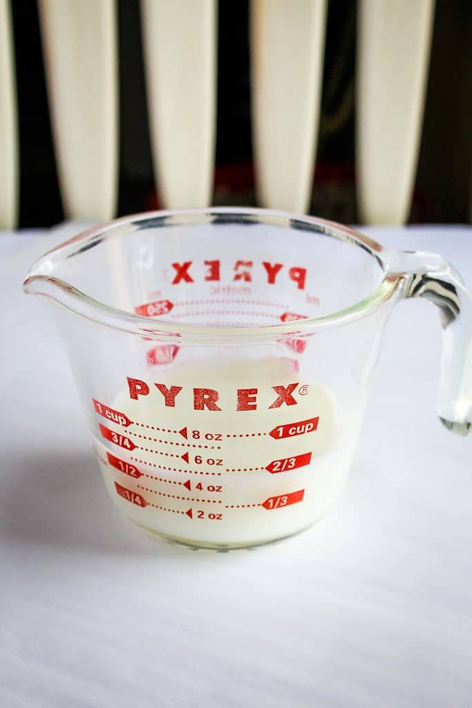 gluten free red velvet cupcakes measuring cup of buttermilk