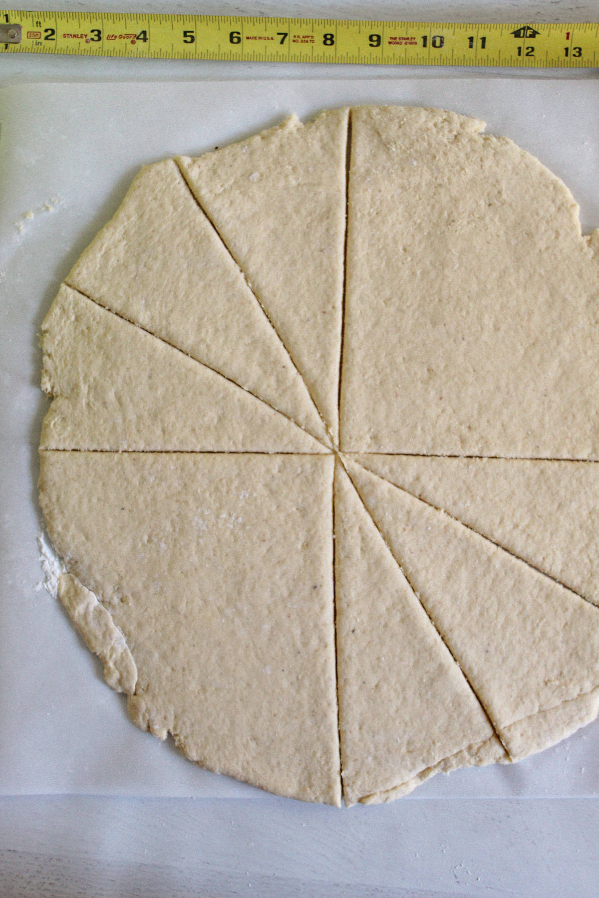 crescent dough cut into sections
