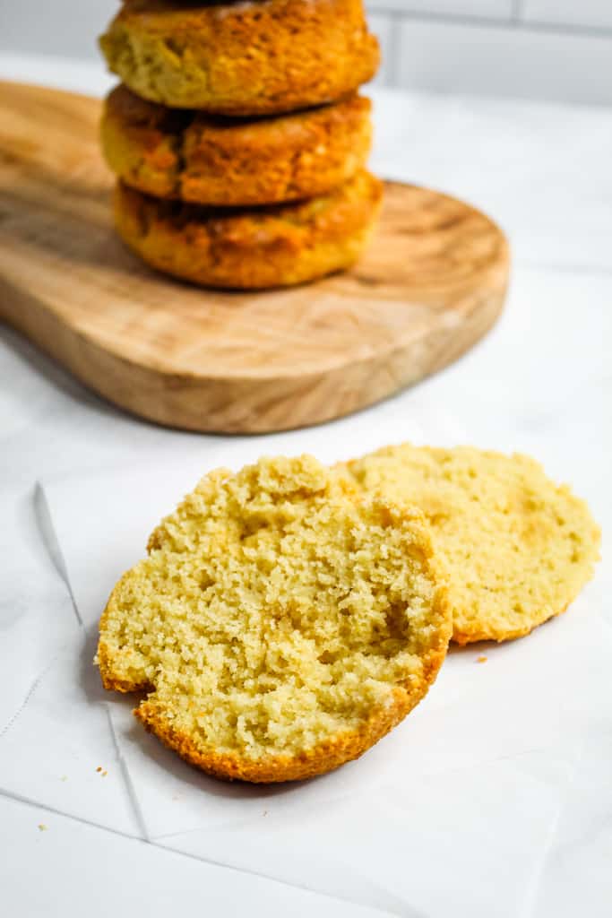 Almond Flour Biscuits baked and split open